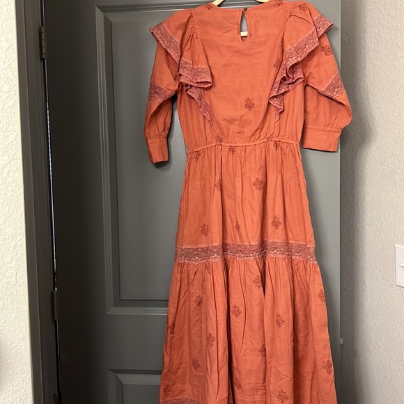 Kopal Anthropologie Women’s Janki Dress Brick Block Print Size XS 2-4 - Picture 9 of 15